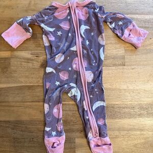 Little sleepies moon and back footie pajamas